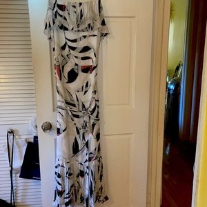 Lane Bryant white graphic dress maxi